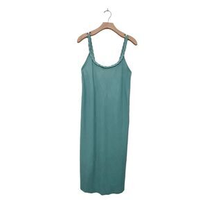 Zara Sleeveless Midi Dress Womens Medium Green Wide Strap Lightweight